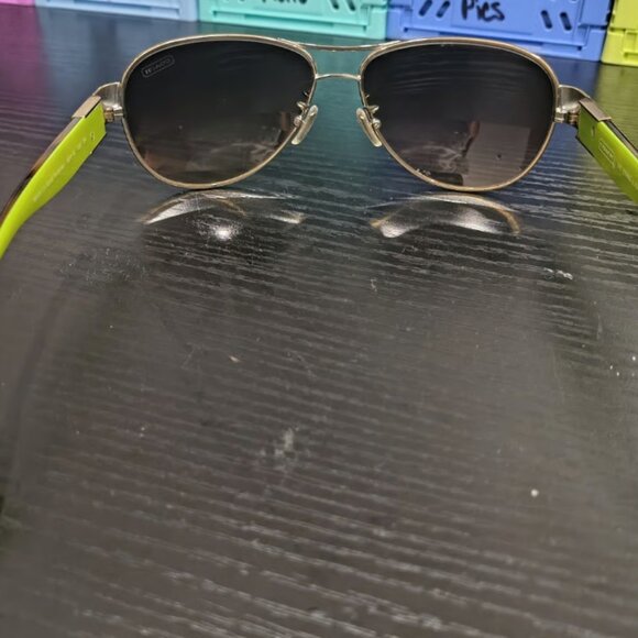 Coach Green Pilot Sunglasses Gold Tortoise 9005/13 58 13 135 3N - Picture 2 of 9